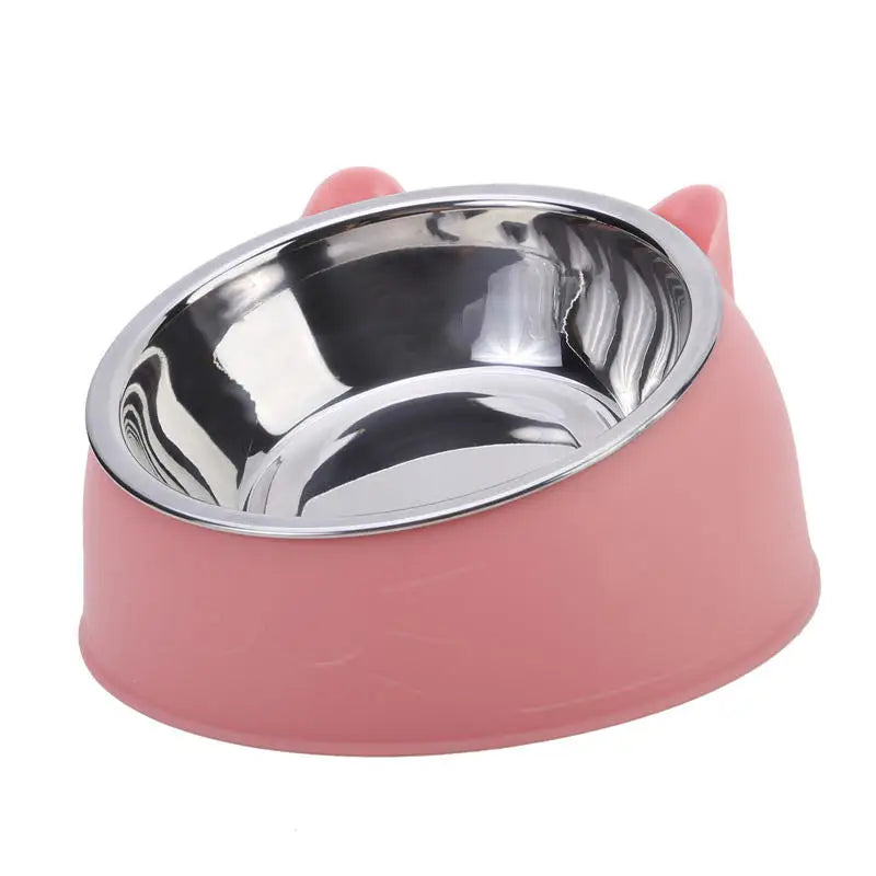 Elevate Your Pet's Dining Experience with Our Creative Inclined Stainless Steel Cat Bowls - Available in 1, 2, or 5 Packs!