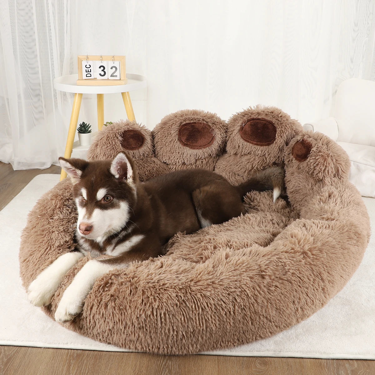 Cozy Fluffy Dog Bed - Warm and Stylish Winter Haven for Your Beloved Pets