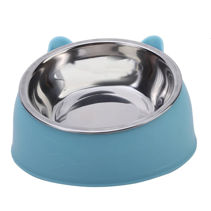 Elevate Your Pet's Dining Experience with Our Creative Inclined Stainless Steel Cat Bowls - Available in 1, 2, or 5 Packs!