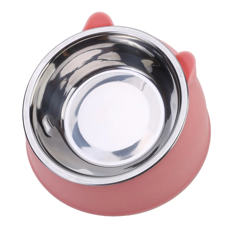 Elevate Your Pet's Dining Experience with Our Creative Inclined Stainless Steel Cat Bowls - Available in 1, 2, or 5 Packs!