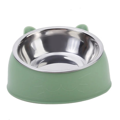 Elevate Your Pet's Dining Experience with Our Creative Inclined Stainless Steel Cat Bowls - Available in 1, 2, or 5 Packs!