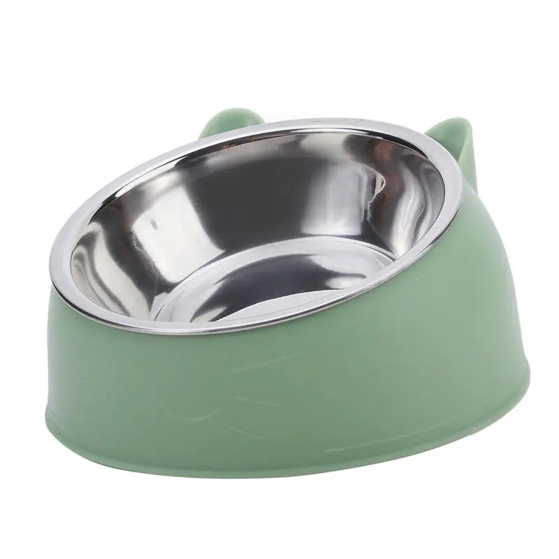 Elevate Your Pet's Dining Experience with Our Creative Inclined Stainless Steel Cat Bowls - Available in 1, 2, or 5 Packs!