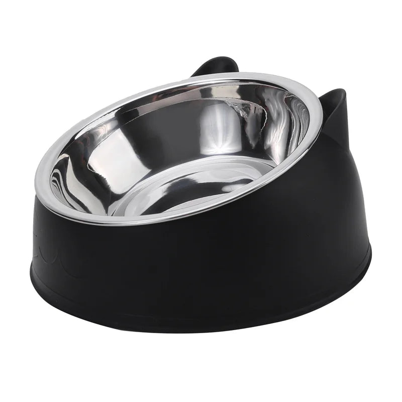 Elevate Your Pet's Dining Experience with Our Creative Inclined Stainless Steel Cat Bowls - Available in 1, 2, or 5 Packs!