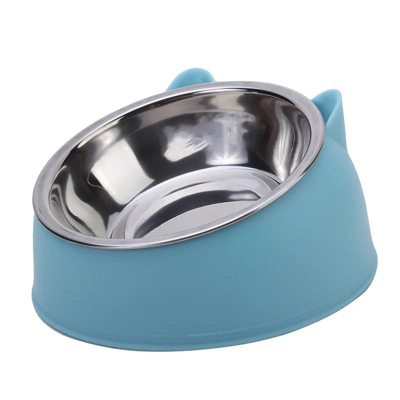 Elevate Your Pet's Dining Experience with Our Creative Inclined Stainless Steel Cat Bowls - Available in 1, 2, or 5 Packs!