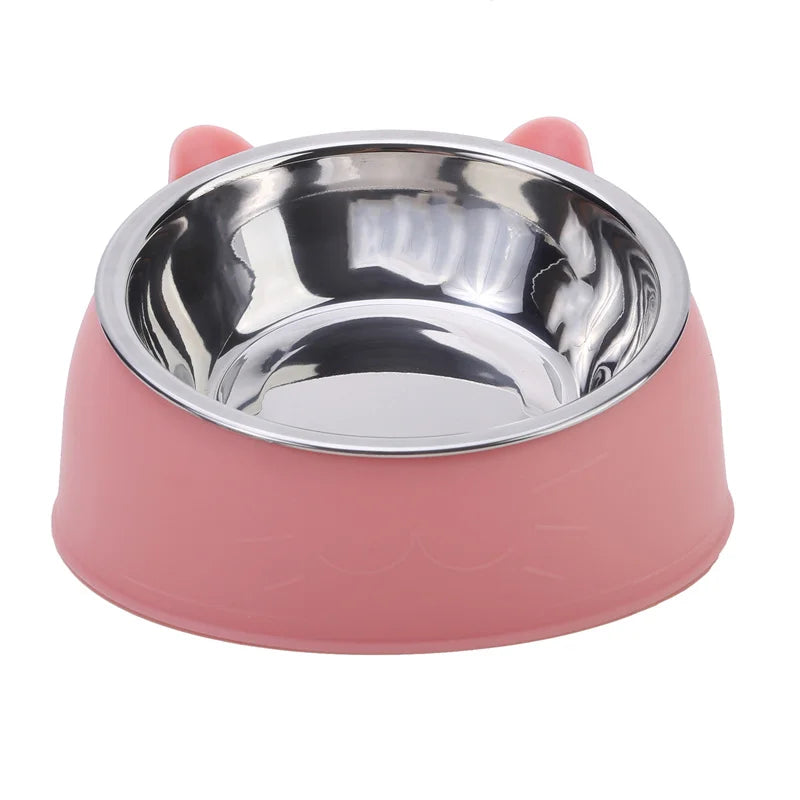Elevate Your Pet's Dining Experience with Our Creative Inclined Stainless Steel Cat Bowls - Available in 1, 2, or 5 Packs!
